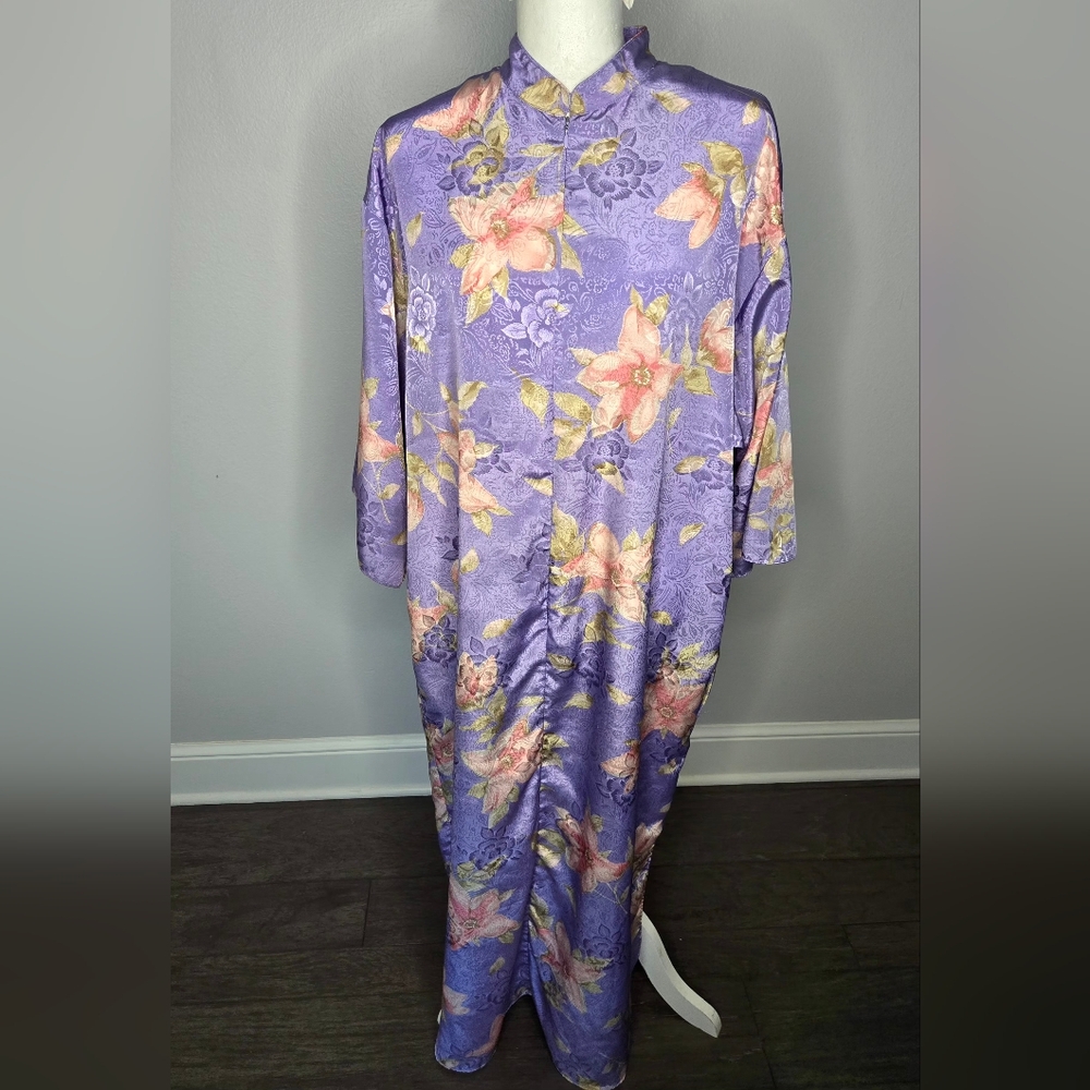 Vintage Lord & Taylor Floral Satin Kimono